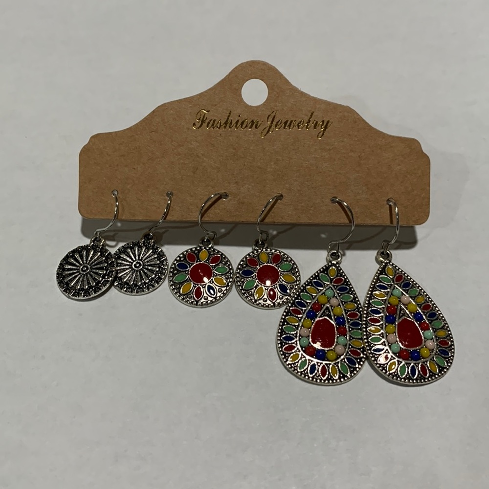 NWOT three pairs of drop earrings, brand new, never worn